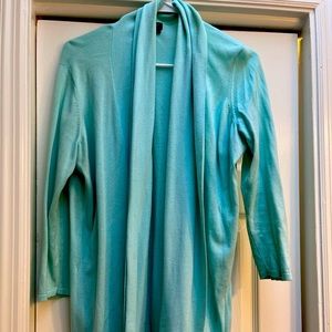 3/4 length aqua/ mint cardigan Talbots